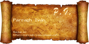 Parragh Iván névjegykártya